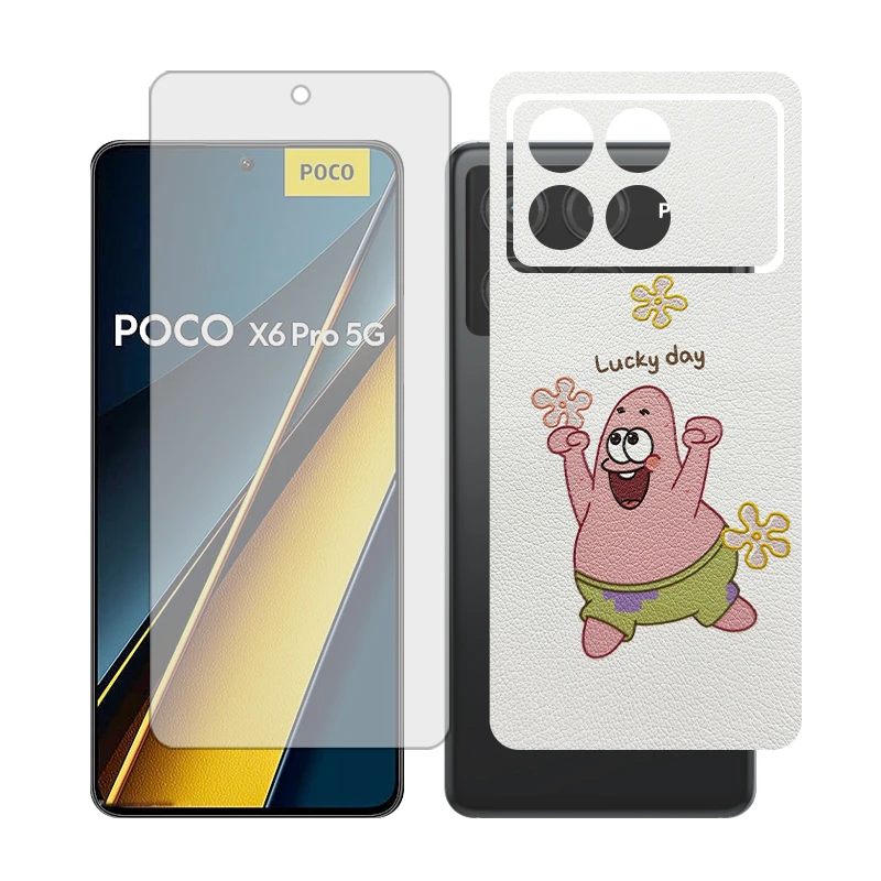 محافظ صفحه نمایش شفاف گلس مدل Together مناسب برای گوشی موبایل شیائومی Poco X6 Pro به همراه برچسب پوششی پشت گوشی