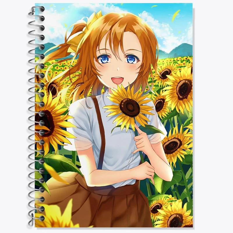 دفتر زبان 50 برگ خندالو مدل دو خط طرح هونوکا انیمه لاو لایو Love Live کد 18280