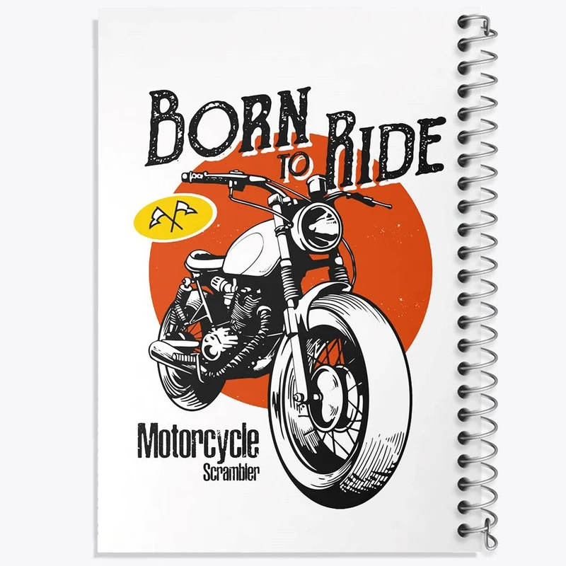 دفتر بولت ژورنال 50 برگ خندالو طرح موتور سیکلت کد 10342