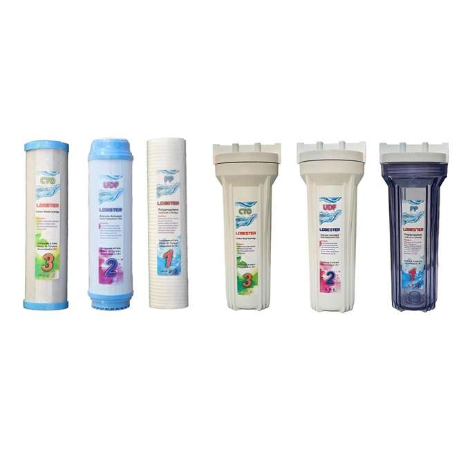 هوزینگ دستگاه تصفیه آب لابستر مدل HL-Set03 مجموعه 3 عددی به همراه فیلتر دستگاه تصفیه آب لابستر مدل N11 بسته 3 عددی