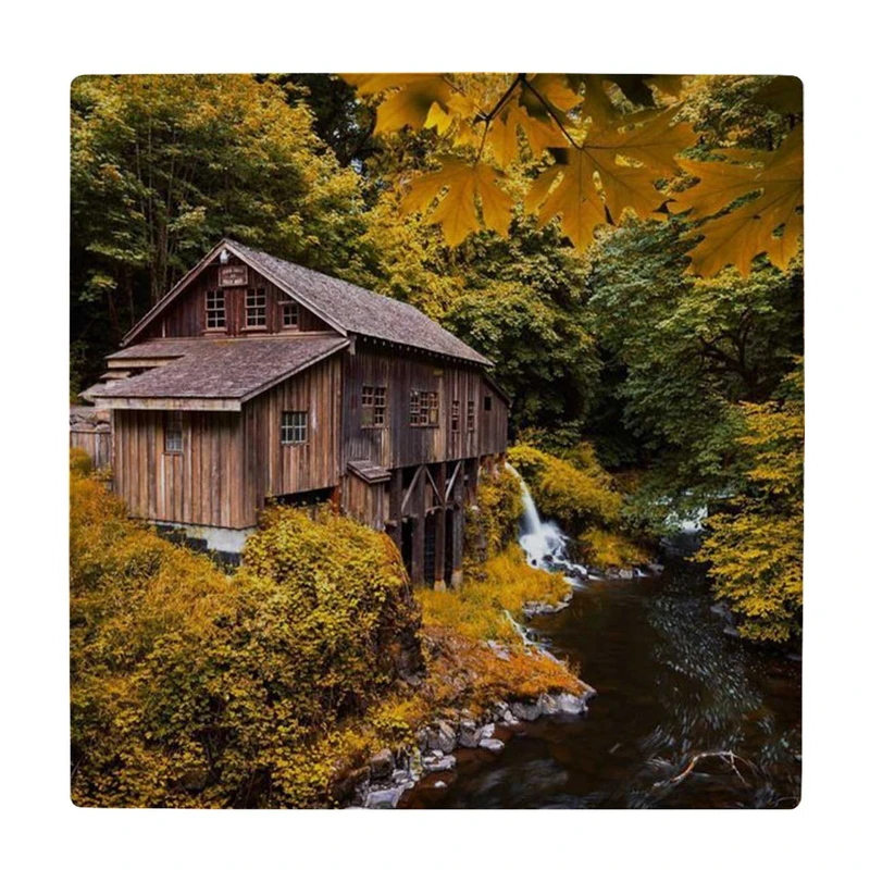  زیر لیوانی طرح کلبه و رودخانه کد    4056546_2657