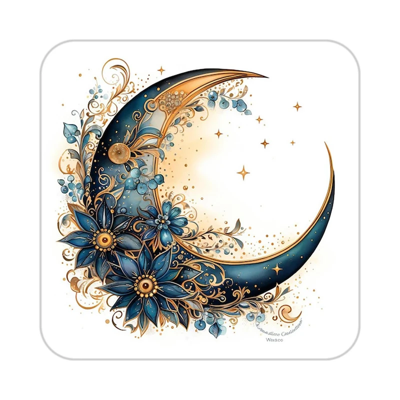 زیر لیوانی کاکتی طرح ماه و ستاره مدل mp52984