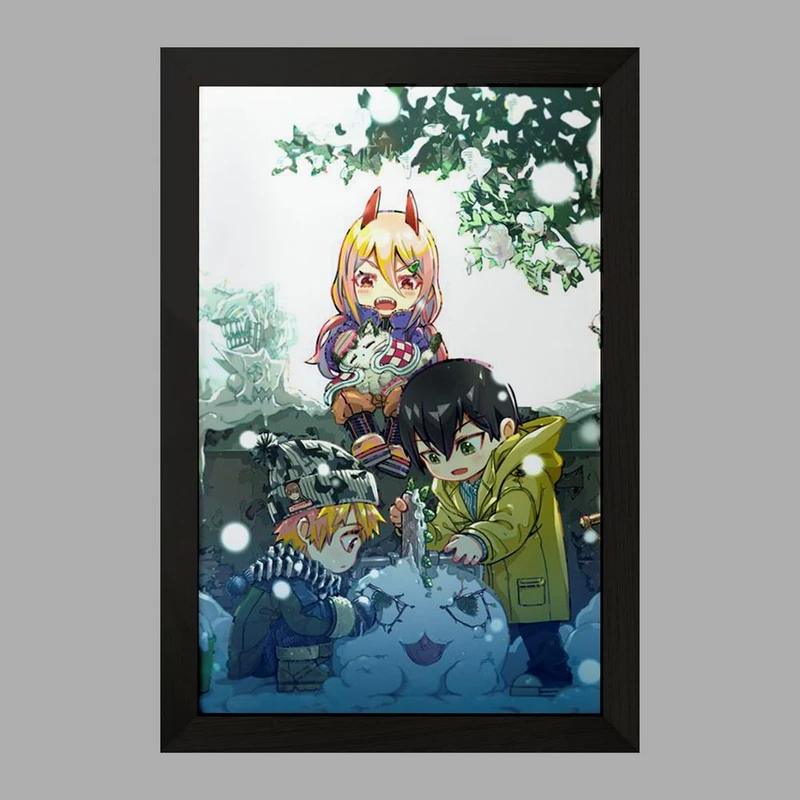 تابلو خندالو مدل اکی و پاور و دنجی انیمه مرد اره ای Chainsaw Man  کد 22323