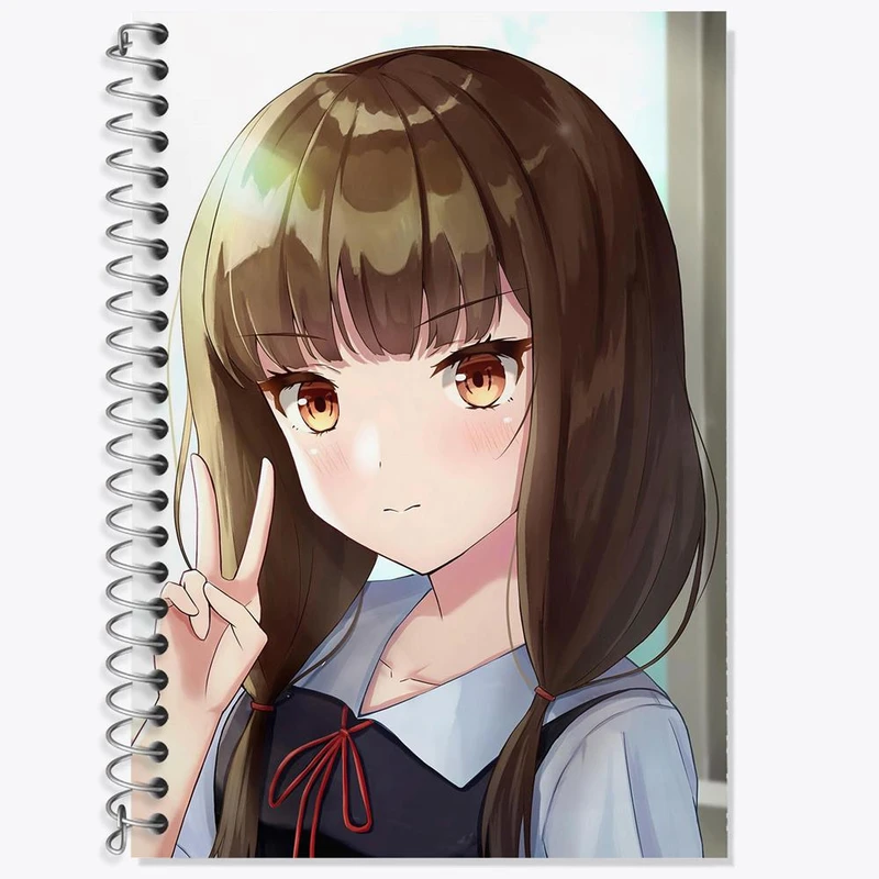 دفتر زبان 50 برگ خندالو مدل دو خط طرح ماکی شیجو انیمه کاگویا ساما کد 15995