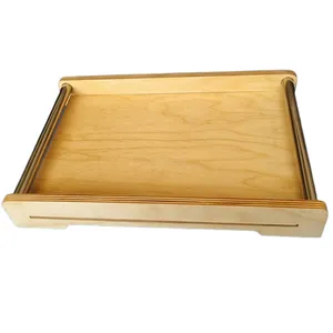 سینی دسته دار مدل چوب و فلز طرح پل سایز ۲۴×۳۶ سانتیمتر 