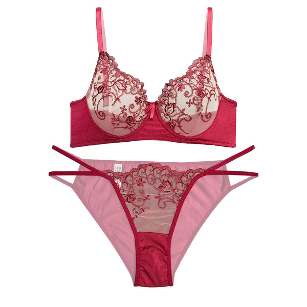 ست شورت و سوتین زنانه نوشه پوش مدل فنردار گلدوزی کد 75001