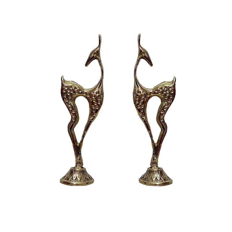 دکوری برنجی مدل غزال عاشق کد S_4155 مجموعه 2 عددی