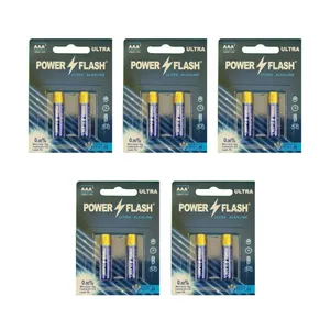 باتری نیم قلمی پاور فلش مدل الترا آلکالاین بسته ۱۰ عددی 