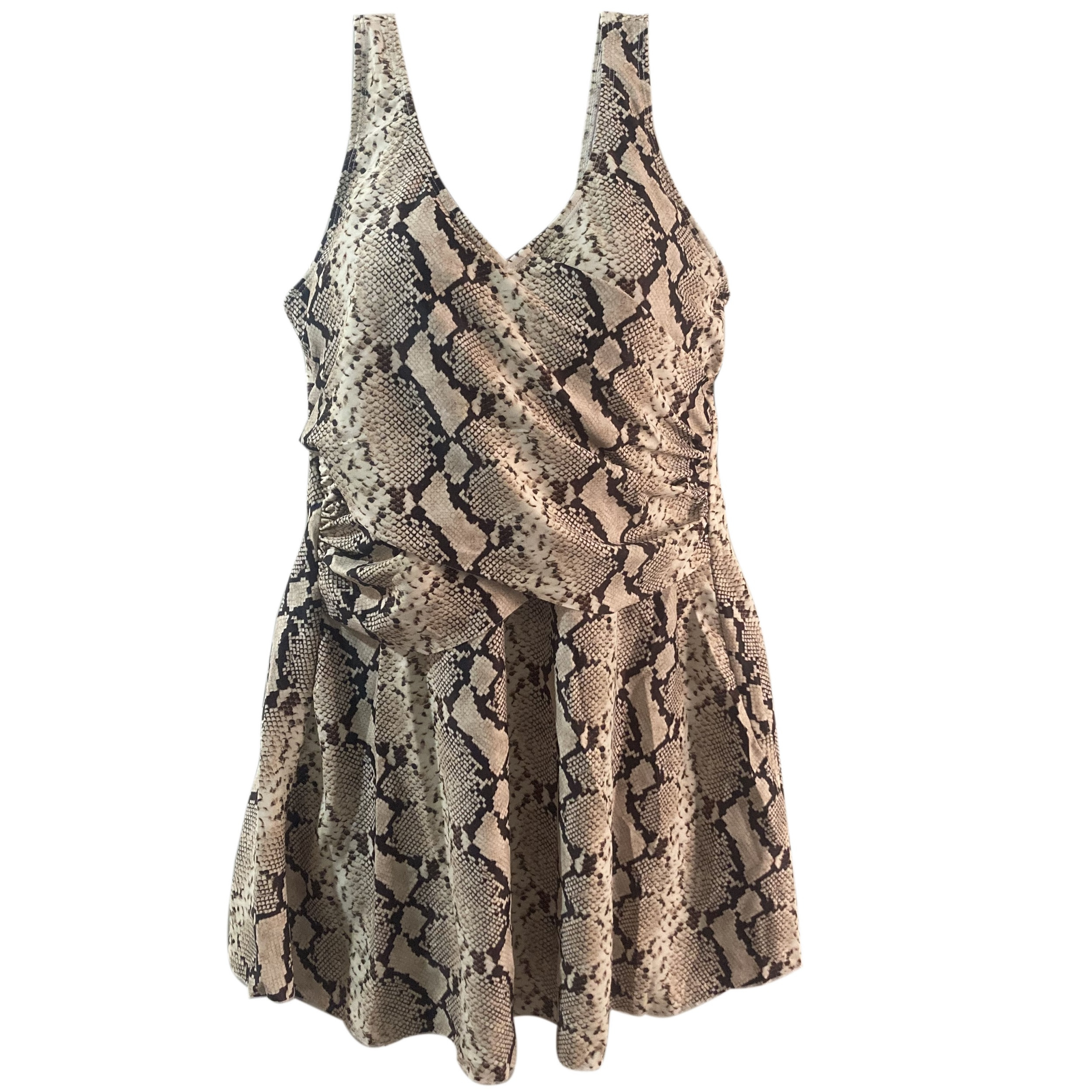 مایو زنانه مدل پوست ماری دامن دار کاپدار آستر دار