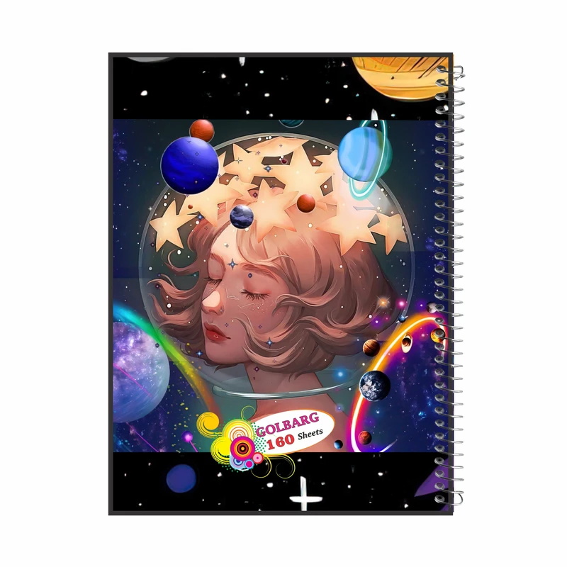 دفتر مشق 160 برگ گلبرگ طرح دختر فضانورد کد 6094