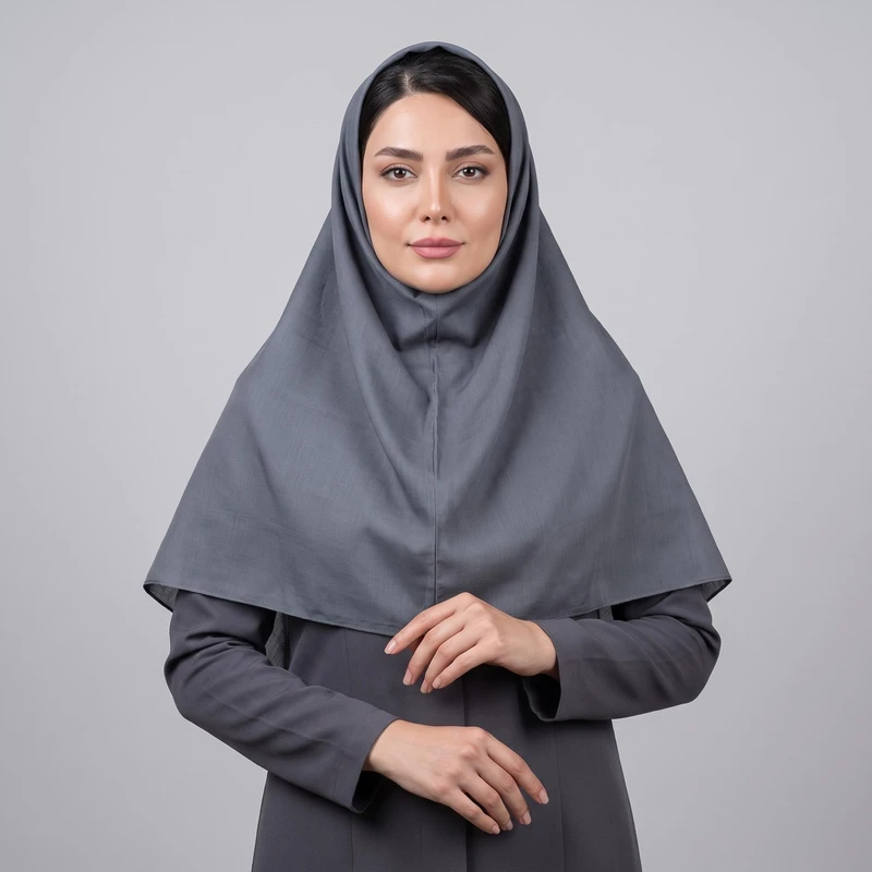 مقنعه مدل 90 کد 07 رنگ طوسی کم رنگ سایز 85 سانتی متر