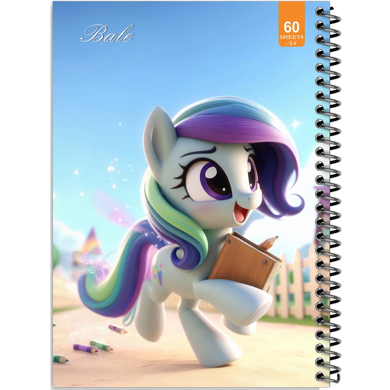 دفتر نقاشی 60 برگ انتشارات بله طرح فانتزی پونی خوشحال کد A4-O216