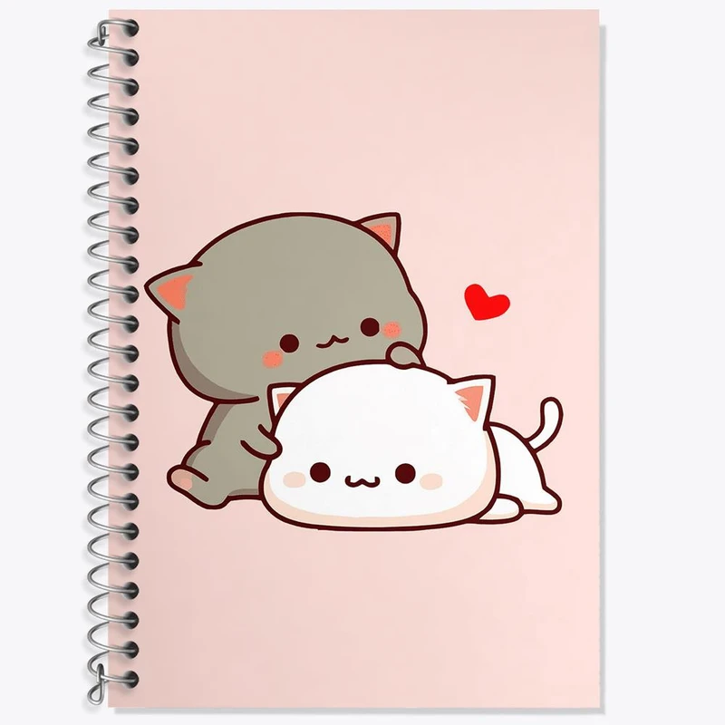 دفتر زبان 50 برگ خندالو مدل سه خط طرح گربه های بامزه کد 22031