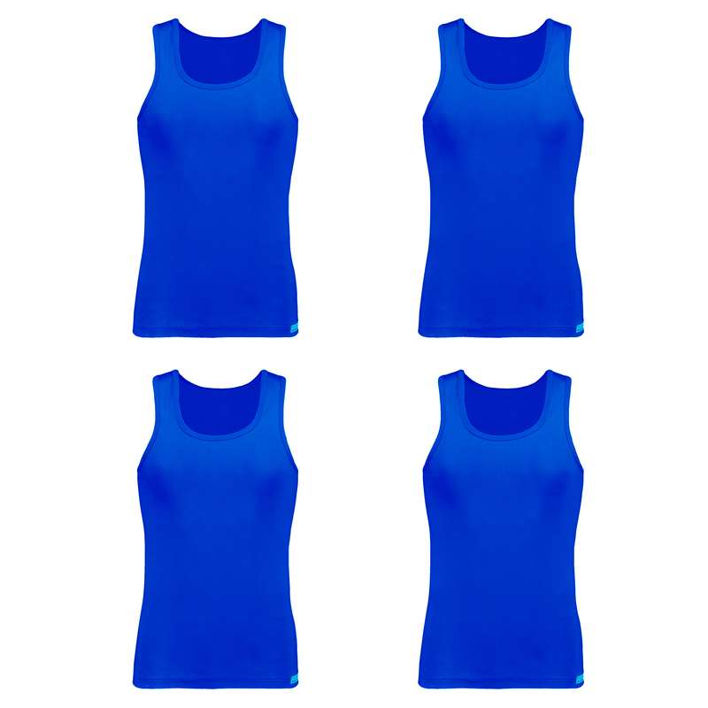 زیرپوش رکابی مردانه برهان تن پوش مدل 14-01 رنگ آبی بسته 4 عددی
