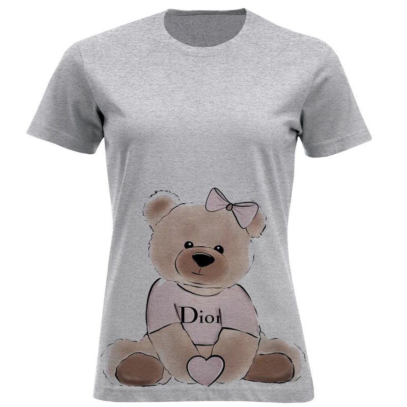 تی شرت آستین کوتاه زنانه مدل خرس F1235