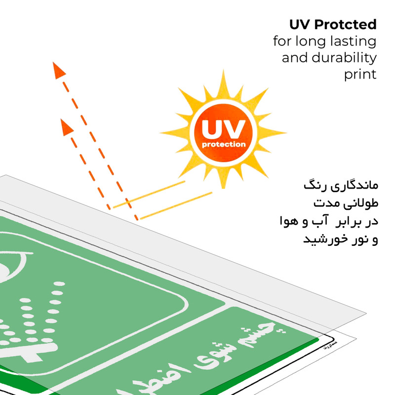برچسب ایمنی مستر راد طرح چشم شوی اضطراری مدل HSE-OSHA-068
