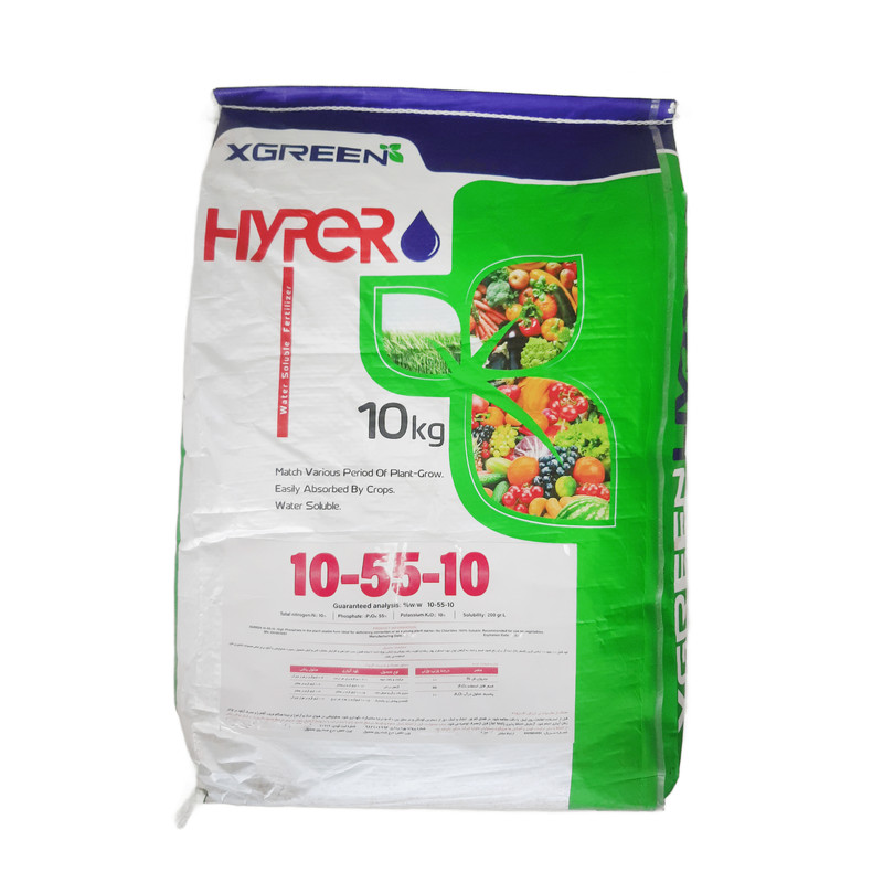 کود کامل NPK 10-55-10+TE ایکس گرین مدل فسفر بالا وزن 10 کیلوگرم