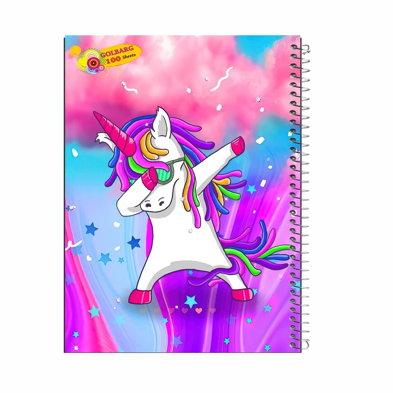 دفتر مشق 100 برگ گلبرگ طرح اسب تک شاخ کد 100755