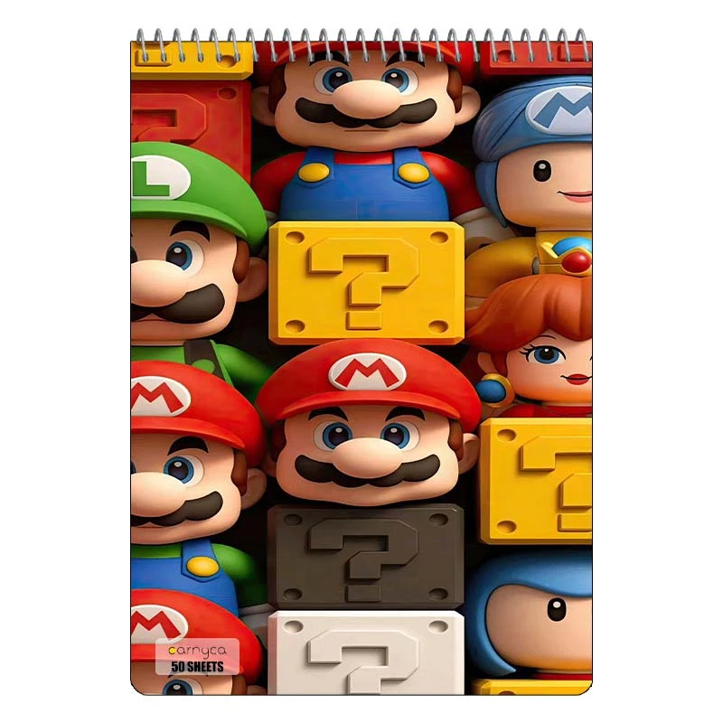 دفتر نقاشی 50 برگ سیمی کارنیکا طرح ماریو mario کد 66374