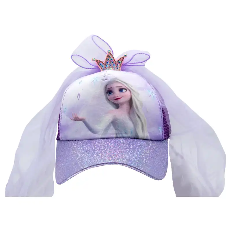 کلاه کپ دخترانه مدل آنا السا توری رنگ یاسی