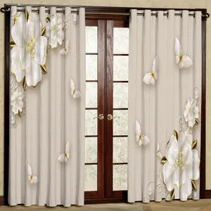 پرده طرح گل مدل هازان پانچی کد 1078 H سایز 280x140 سانتی متر