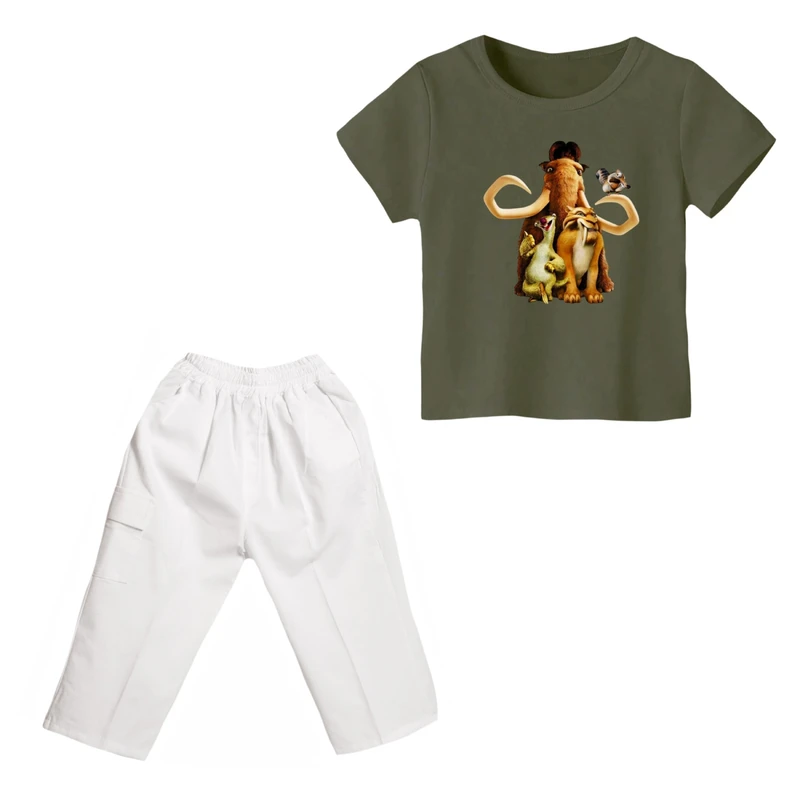 ست تی شرت و شلوارک پسرانه مدل عصر یخبندان کد ۳