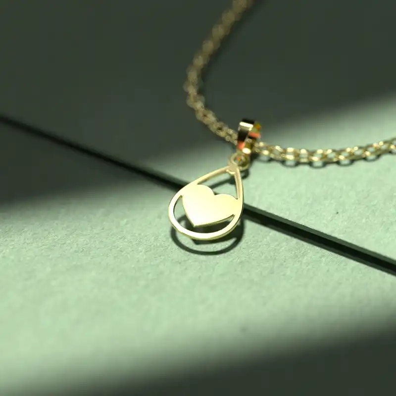 گردنبند طلا 18 عیار زنانه مدوپد مدل قلب کد JJ1093