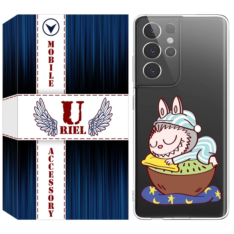 کاور یوریل قاب مدل Clear کد 127 طرح لبوبو Labubu مناسب برای گوشی موبایل سامسونگ Galaxy S21 Ultra