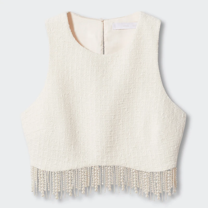 نیم تنه زنانه مانگو مدل مرواریدی