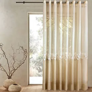 پرده مدل پانچ لینن تکه دوزی شده سایز 300x280 سانتی متر