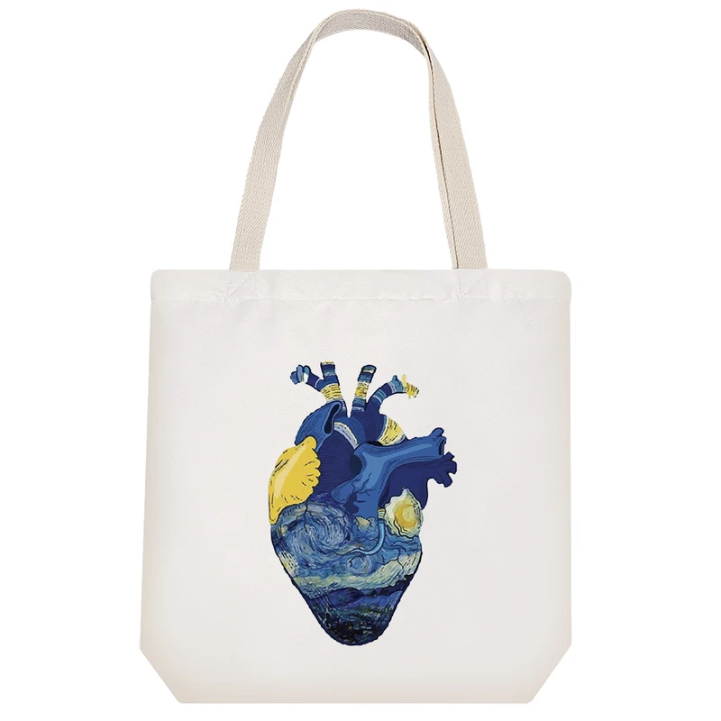 ساک خرید خندالو طرح قلب ونسان ونگوگ کد 6584