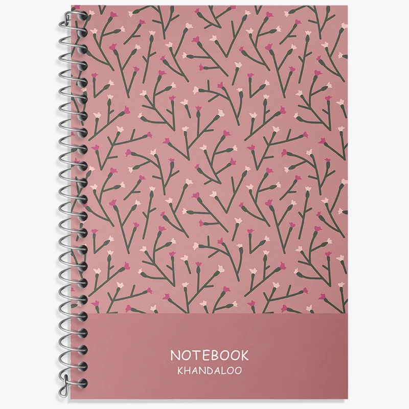 دفتر زبان 50 برگ خندالو مدل سه خط طرح گل گلی کد N1291