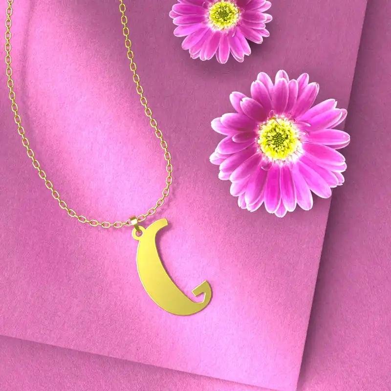 گردنبند طلا 18 عیار زنانه مدوپد مدل حرف G کد H3-1-1267