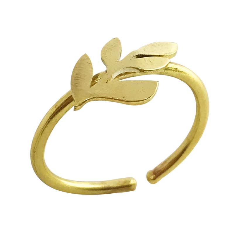 بند انگشتی زنانه گالری عزیزی طرح برگ مدل 15754