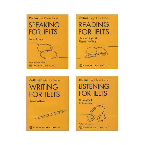 کتاب Collins Reading, Writing, Speaking, Listening For IELTS اثر جمعی از نویسندگان نشر ابداع 4 جلدی