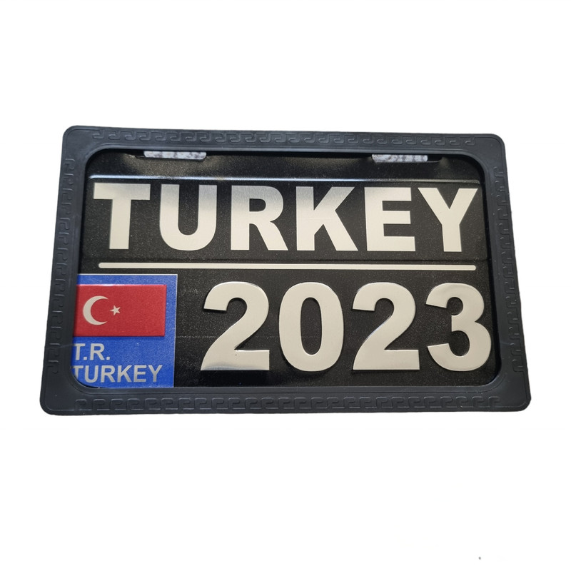 پلاک و قاب پلاک موتورسیکلت مدل TURKEY/2023