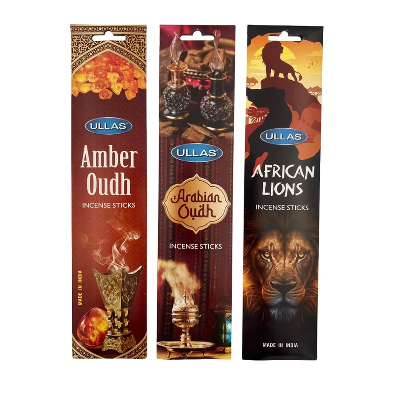 عود الاس مدل شاخه ای رایحه عود عربی و شیر آفریقایی و مشک مجموعه 3 عددی
