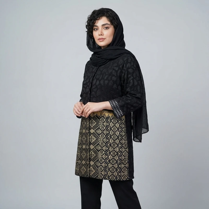 مانتو زنانه مدل تافته کد tm-2916