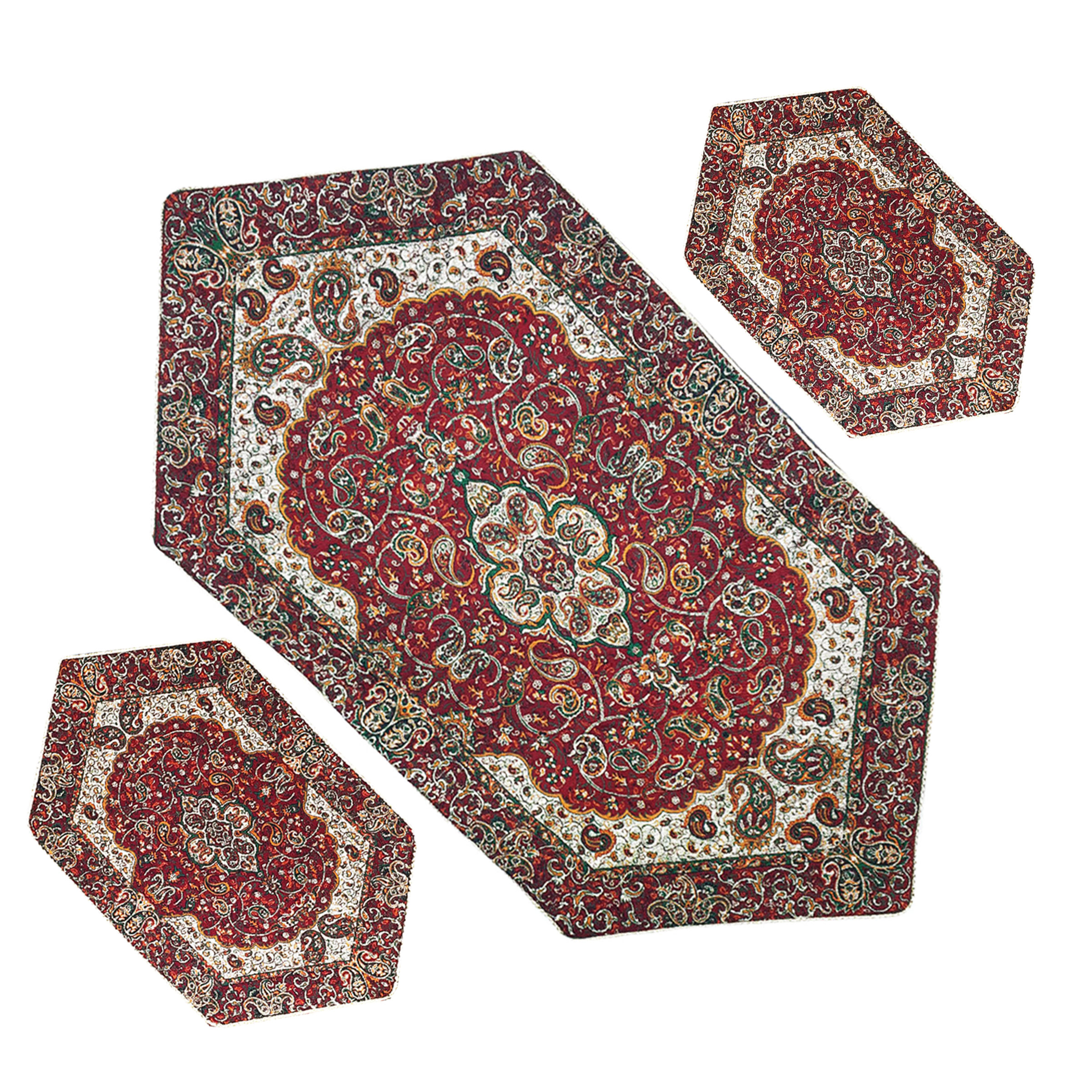 ست سه تکه رومیزی مدل شاه عباسی کد ZLS3-3