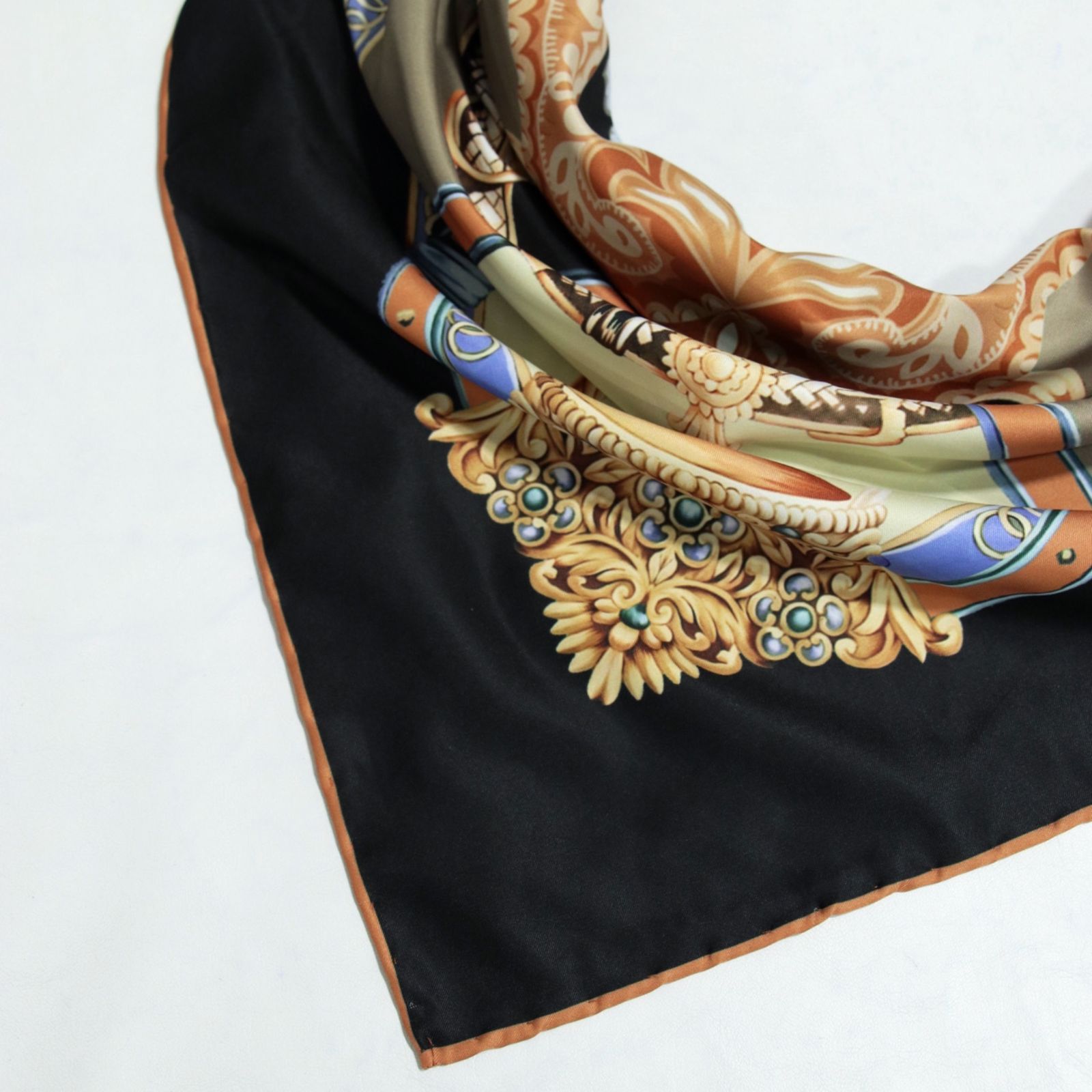 روسری زنانه آنالیا مدل ابریشم توییل دور دست دوز بهاری کد ana-9607 -  - 34