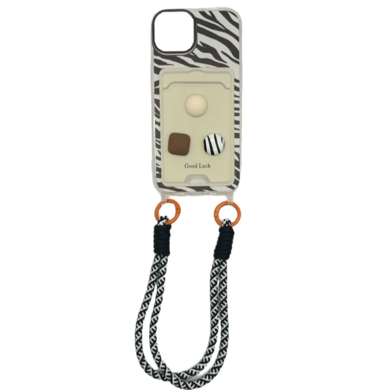 کاور مدل Good Luck طرح زبرا مناسب برای گوشی موبایل اپل IPhone 15 Pro Max به همراه بندآویز