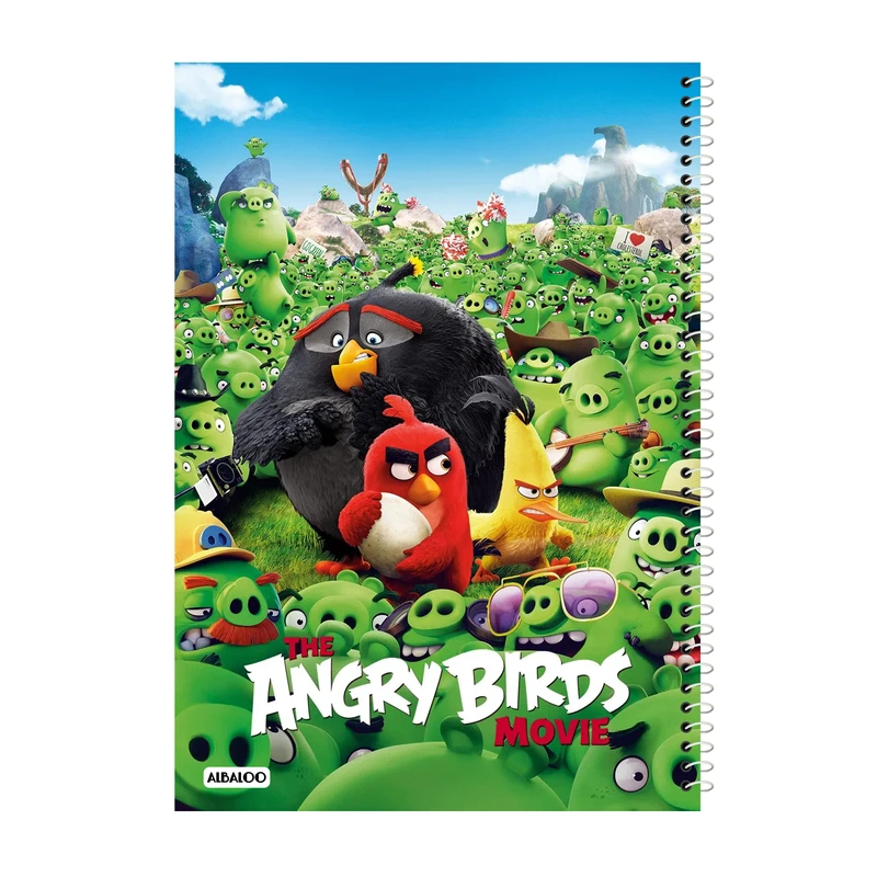 دفتر نقاشی 50 برگ آلبالو طرح انیمیشن پرنده های خشمگین کد 2158