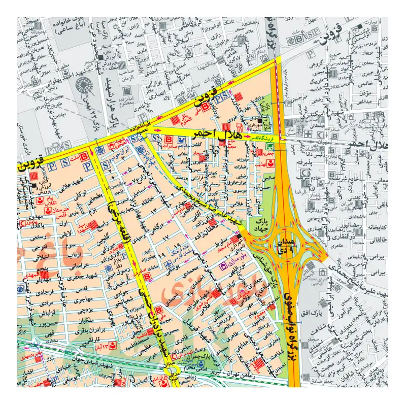 نقشه راهنمای منطقه ۱۷ تهران گیتاشناسی نوین کد 1317 L