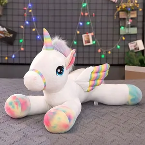 عروسک طرح اسب تک شاخ اکلیلی مدل Grittle Unicorn طول 42 سانتی متر