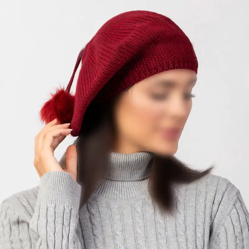 کلاه بافتنی سام مدل دوپوم طرح کج