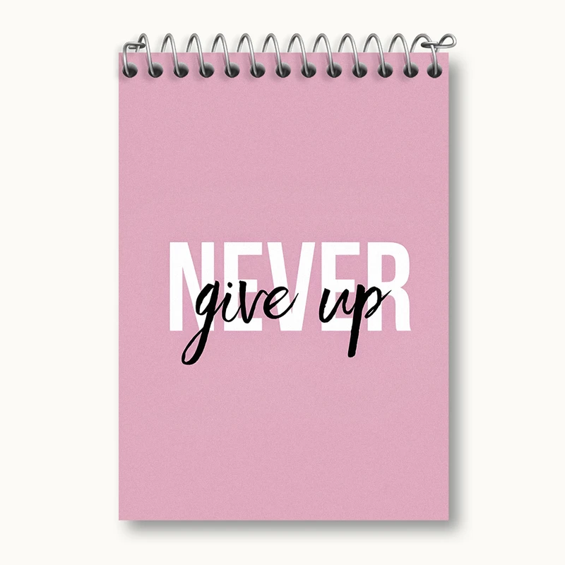 دفتر یادداشت 50 برگ خندالو طرح Never Give Up کد N2634