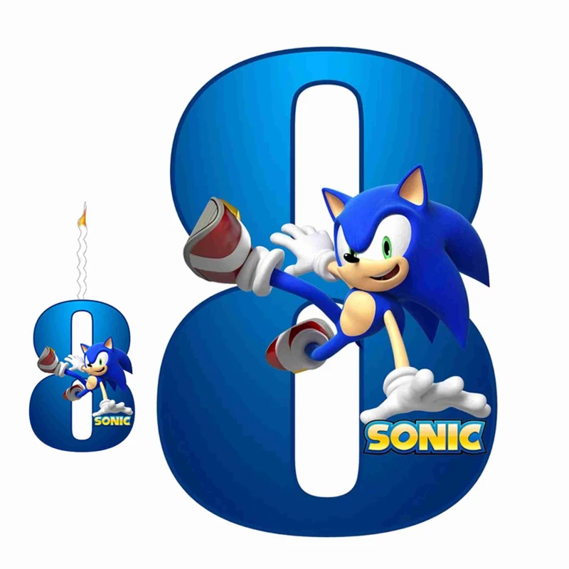 استند تولد مدل عدد 8 طرح سونیک به همراه شمع مجموعه دو عددی