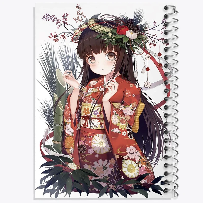 دفتر مشق 100 برگ خندالو طرح دختر انیمه ای کد 18077