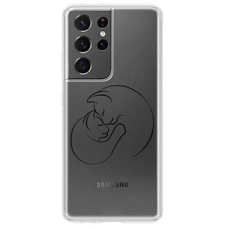کاور مگافون طرح گربه مدل C61-B مناسب برای گوشی موبایل سامسونگ Galaxy S21 Ultra