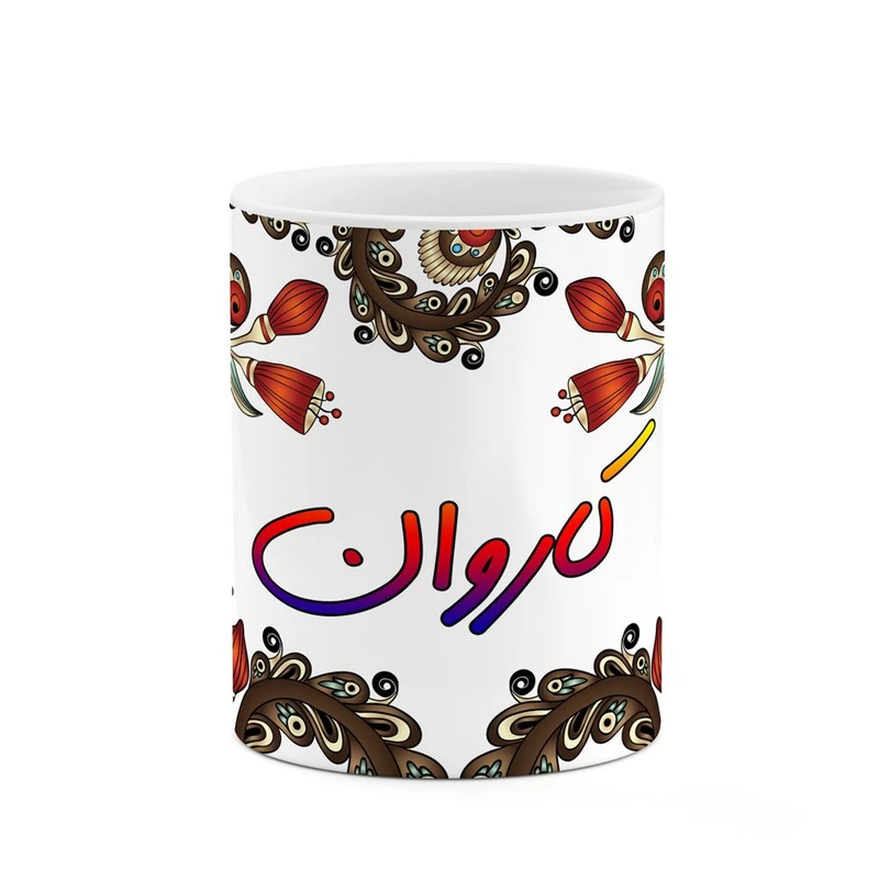 ماگ کاکتی مدل اسم کاروان طرح سنتی گل و بته کد mgh46527